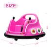 Bumper Car Kids Remote Control Electric Ride On Toy Race Vehicle 360 Degree Spin Led Light Music Driving Safety Belt 6V Battery Joystick Pink
