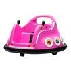 Bumper Car Kids Remote Control Electric Ride On Toy Race Vehicle 360 Degree Spin Led Light Music Driving Safety Belt 6V Battery Joystick Pink