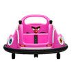Bumper Car Kids Remote Control Electric Ride On Toy Race Vehicle 360 Degree Spin Led Light Music Driving Safety Belt 6V Battery Joystick Pink
