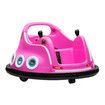 Bumper Car Kids Remote Control Electric Ride On Toy Race Vehicle 360 Degree Spin Led Light Music Driving Safety Belt 6V Battery Joystick Pink