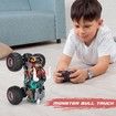 Remote Control Monster Truck for Boys 8 to 12, RC Car Toys for Kids Age 4 to 7, Birthday for Boys with Music Lights, Red