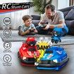 Remote Control Bumper Cars Toys, RC Race Vehicles Playset for Ages 5-7 Kids, Electronic Bump & Pop-up Game with 2 Figures, Christmas Birthday Gift