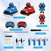 Remote Control Bumper Cars Toys, RC Race Vehicles Playset for Ages 5-7 Kids, Electronic Bump & Pop-up Game with 2 Figures, Christmas Birthday Gift