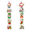 Merry Christmas Banner Hanging, 10 Cards Christmas Door Sign with Santa, Snowman Images, Xmas Porch Door Sign Welcome Banner for Home Winter Xmas, C