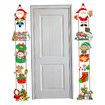 Merry Christmas Banner Hanging, 10 Cards Christmas Door Sign with Santa, Snowman Images, Xmas Porch Door Sign Welcome Banner for Home Winter Xmas, C