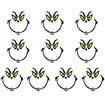 20 PCS Christmas Decorations Stickers, Yellow and Green Eyes Face Decals for Ornaments, Waterproof Vinyl Sticker for The Home, Christmas Balls