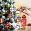 6 Pcs 2.4 Inch Christmas Ball Ornaments Glittering Plastic Hanging Decorations Elf Balls Swirl Candy Cane Peppermint Red and Green Christmas Tree, C