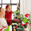 Christmas Grinch Tree Topper Decorative Peppermint Candy Santa Hat with Arms and Legs for Holiday Indoor Home Decorations,Christmas Tree Topper