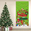 Merry Christmas Door Cover Christmas Green Elf Decoration Winter Holiday Birthday Party Backdrop Door Hanging Banner