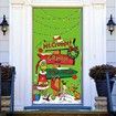 Merry Christmas Door Cover Christmas Green Elf Decoration Winter Holiday Birthday Party Backdrop Door Hanging Banner
