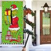 Merry Christmas Door Cover Christmas Green Elf Decoration Winter Holiday Birthday Party Backdrop Door Hanging Banner