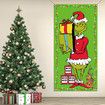 Merry Christmas Door Cover Christmas Green Elf Decoration Winter Holiday Birthday Party Backdrop Door Hanging Banner