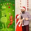 Merry Christmas Door Cover Christmas Green Elf Decoration Winter Holiday Birthday Party Backdrop Door Hanging Banner