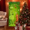 Merry Christmas Door Cover Christmas Green Elf Decoration Winter Holiday Birthday Party Backdrop Door Hanging Banner