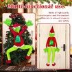 160CM Christmas Hanging Grinch, Outdoor Christmas Decorations for Roof, Fireplace, Tree, Porch