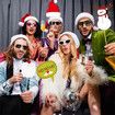 Christmas Photo Booth Props Kit,20PCS Photo Props with Large Photo Frame Funny Selfie Props Christmas Decorations Christmas Party Supplies