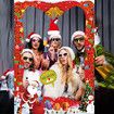 Christmas Photo Booth Props Kit,20PCS Photo Props with Large Photo Frame Funny Selfie Props Christmas Decorations Christmas Party Supplies