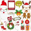 Christmas Photo Booth Props Kit,20PCS Photo Props with Large Photo Frame Funny Selfie Props Christmas Decorations Christmas Party Supplies