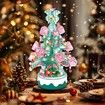 900 Pieces Green Christmas Tree Building Set,Music Box with LED Lights,Rotating Xmas Ornaments-Green