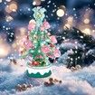 900 Pieces Green Christmas Tree Building Set,Music Box with LED Lights,Rotating Xmas Ornaments-Green
