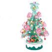 900 Pieces Green Christmas Tree Building Set,Music Box with LED Lights,Rotating Xmas Ornaments-Green