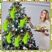 1Pc Green Christmas Stocking Decorations,Green Elf Christmas Socks Hanging Decorations For Fireplace Christmas Tree Decorations