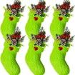 1Pc Green Christmas Stocking Decorations,Green Elf Christmas Socks Hanging Decorations For Fireplace Christmas Tree Decorations