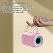 Mini Karaoke Machine for Kids, Portable Bluetooth Speaker, with 2PCS Wireless Microphones, Microphone Toys, for Girls and Boys Birthday Gift (Pink)