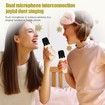 Mini Karaoke Machine for Kids, Portable Bluetooth Speaker, with 2PCS Wireless Microphones, Microphone Toys, for Girls and Boys Birthday Gift (Beige)