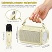 Mini Karaoke Machine for Kids, Portable Bluetooth Speaker, with 2PCS Wireless Microphones, Microphone Toys, for Girls and Boys Birthday Gift (Beige)
