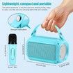 Mini Karaoke Machine for Kids, Portable Bluetooth Speaker, with 2PCS Wireless Microphones, Microphone Toys, for Girls and Boys Birthday Gift (Blue)