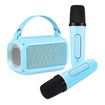 Mini Karaoke Machine for Kids, Portable Bluetooth Speaker, with 2PCS Wireless Microphones, Microphone Toys, for Girls and Boys Birthday Gift (Blue)