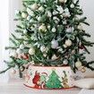 Christmas Tree Collar, 24in Christmas Tree Ring, Christmas Tree Base Cover with Classic Pattern, Xmas Tree Decorations for Home Indoor