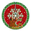 48 inches Snowflake Dog Gifts Xmas Tree Skirt, Green Buffalo Plaid Check Rustic Large Home Decoration New Year Party Decor