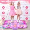 Dance Mat Kids Toys Musical Pad LED Lights 6 Game Modes Built-in Music Adjustable Volume Pink Gift Birthday Christmas Age 3-12 Fun