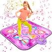 Dance Mat Kids Toys Musical Pad LED Lights 6 Game Modes Built-in Music Adjustable Volume Pink Gift Birthday Christmas Age 3-12 Fun