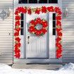 3m 20LED Christmas Garland Artificial Flower String Lights Battery POWER Gold Berries Pine Cone Indoor Outdoor Fireplace Decor