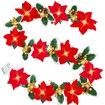 3m 20LED Christmas Garland Artificial Flower String Lights Battery POWER Gold Berries Pine Cone Indoor Outdoor Fireplace Decor