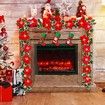 3m 20LED Christmas Garland Artificial Flower String Lights Battery POWER Gold Berries Pine Cone Indoor Outdoor Fireplace Decor
