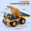 RC Dump Truck Toy,9-Channel Remote Control Toy,Rechargeable Battery,Kids Construction Vehicle Truck Toys,Kid Birthday Gift for Ages 3+