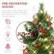 24.5In Outdoor Pathway Christmas Trees,Battery Operated Pre-Lit Holiday Decor w/LED Lights,Red Berries,Pine Cones,Set of 2