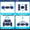 Gesture Sensing Remote Control Car 4WD 2.4GHz Off-Road 360 Degree Double Sided Rotation Stunt Car Birthday Gift Idea for Boys Girls (Blule)