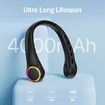 Neck Fan,Portable Fan with 5-17H Lifespan,4000mAh Neck Fan Air Conditioner with 3 Adjustable Speeds and 64 Cool Lights,Hands-Free Cooling Neck Fan (Black)