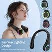 Neck Fan,Portable Fan with 5-17H Lifespan,4000mAh Neck Fan Air Conditioner with 3 Adjustable Speeds and 64 Cool Lights,Hands-Free Cooling Neck Fan (Black)