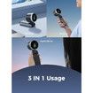 Portable Handheld Turbo Fan,5 Gear Wind,Battery Operated,Up to 12 Working Hours,3 IN 1 Hand Fan with Air Turbo Tech Cooling Fan (Black)