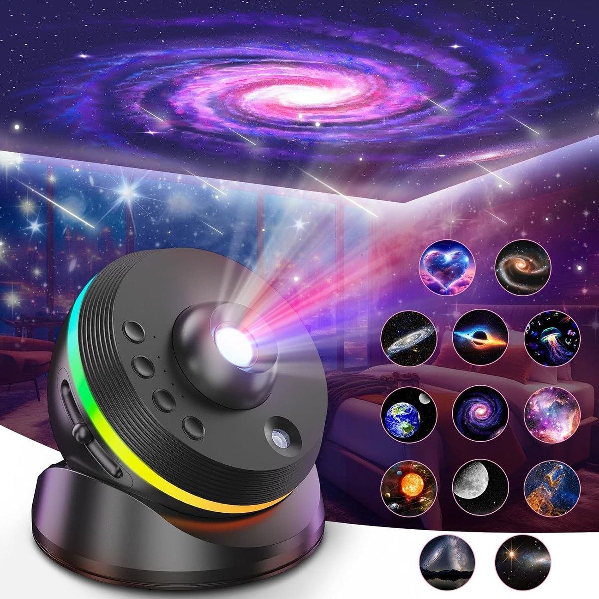 Planetarium Galaxy Projector, 13 in 1 Star Light Projector Starry Sleep Night Light with Dynamic Meteors for Bedroom Decor,Kids Age 6 Up