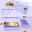 Cordless Electric Lunch Box Food Heater,Battery Powered Heated Lunch Box Food Warmer,Adjustable Heating Warming Time (Purple)