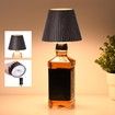Wireless Bottle Lamp for Bar Decor, 3 Level Brightness Lampshades for Table Lamps, RGB Lamp for Bedroom, Black