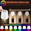 RGB Wireless Bottle Lamp,Wine Bottle Lights, 16 Million Colors Stepless Dimming Bottle Lamp Shade, for Decorating Living Rooms, Parties, Bars, White