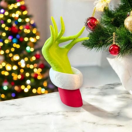 Grinch Christmas Hand 3D Atmospheric Decorative Pendant, Christmas Elf Body Decorations